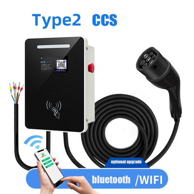 Corrente di uscita CA 7KW 220v CCS/Tipo 2 Stazione di ricarica standard europea montata a parete